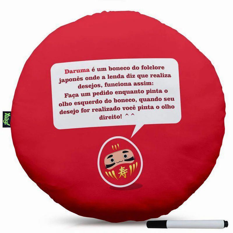 Almofada decorativa Geek – Daruma Realiza Desejos