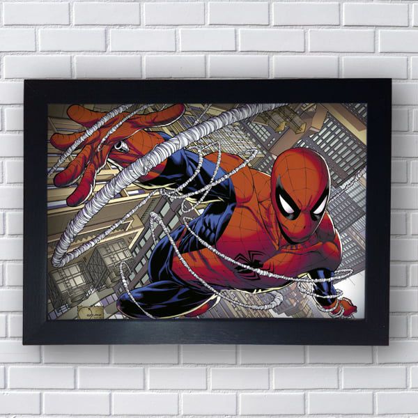 Quadro Decorativo Geek MDF com Moldura - Spider-Man HQ - I Love Be Nerd