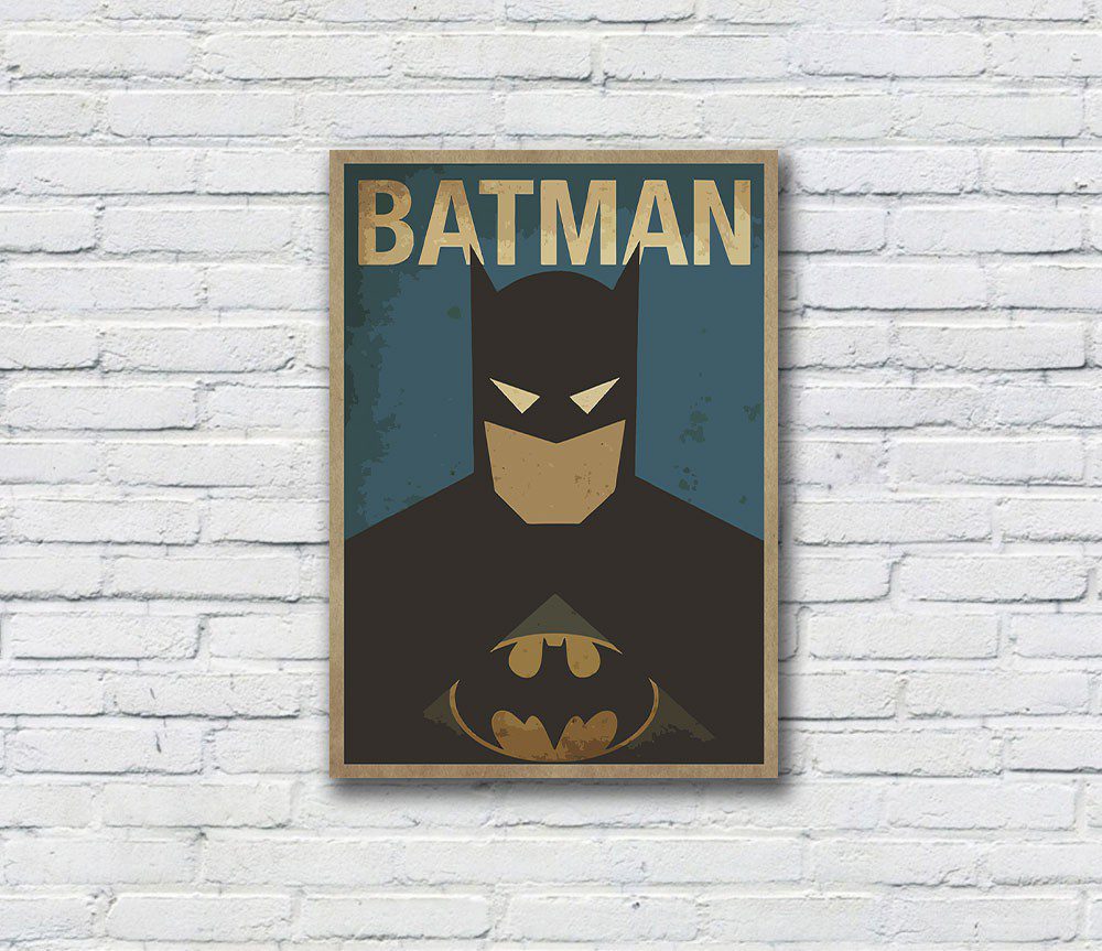 Placa decorativa Geek MDF Batman Paper - I Love Be Nerd