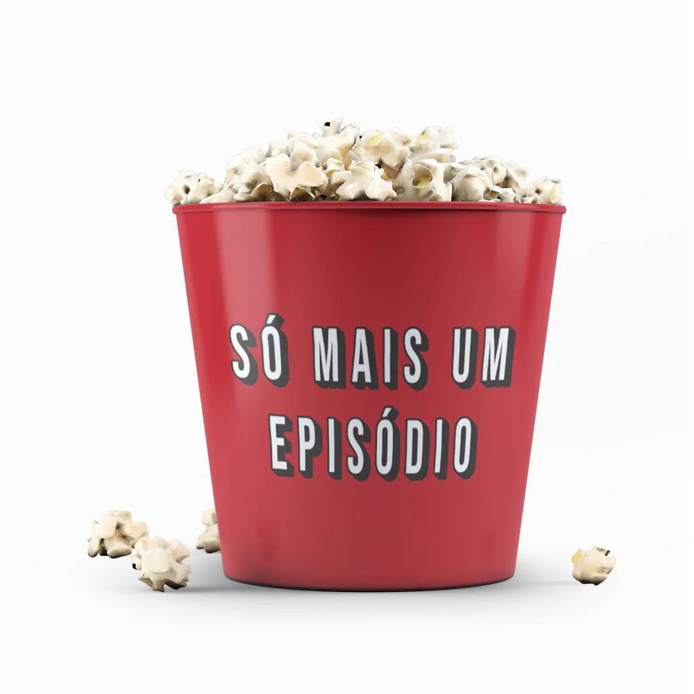 Balde de Pipoca Criativo Geek 3,5L – Só Mais um Episódio: o acessório perfeito para maratonas de séries!