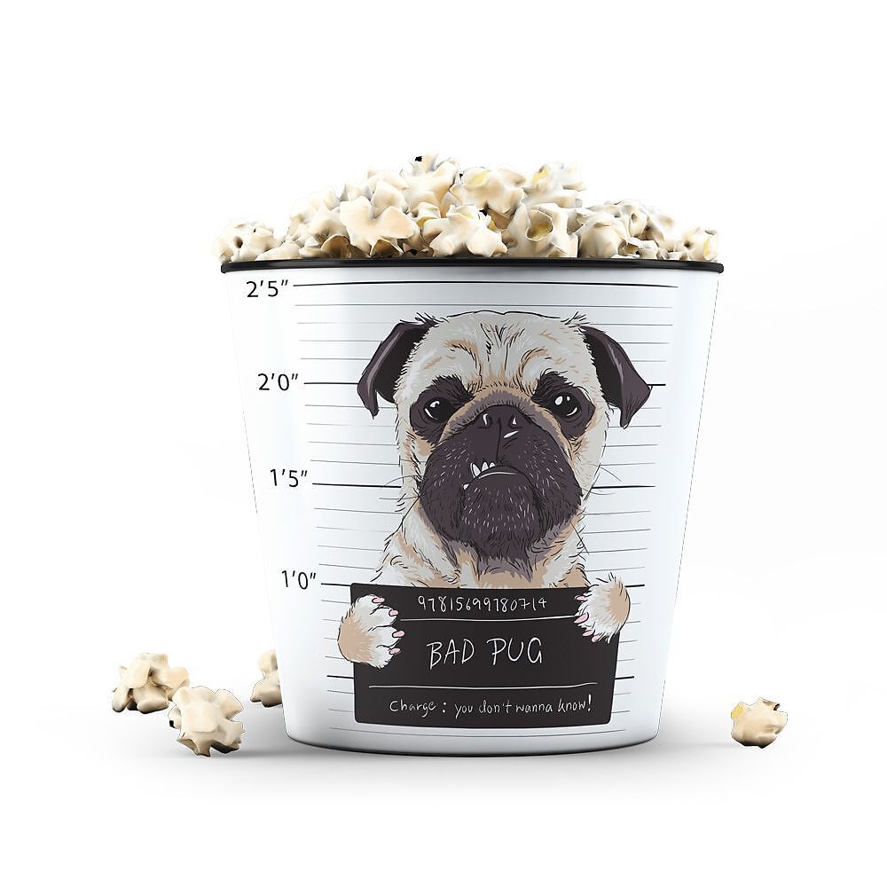 Balde de Pipoca Criativo Geek 3,5 Litros – Bad Pug.