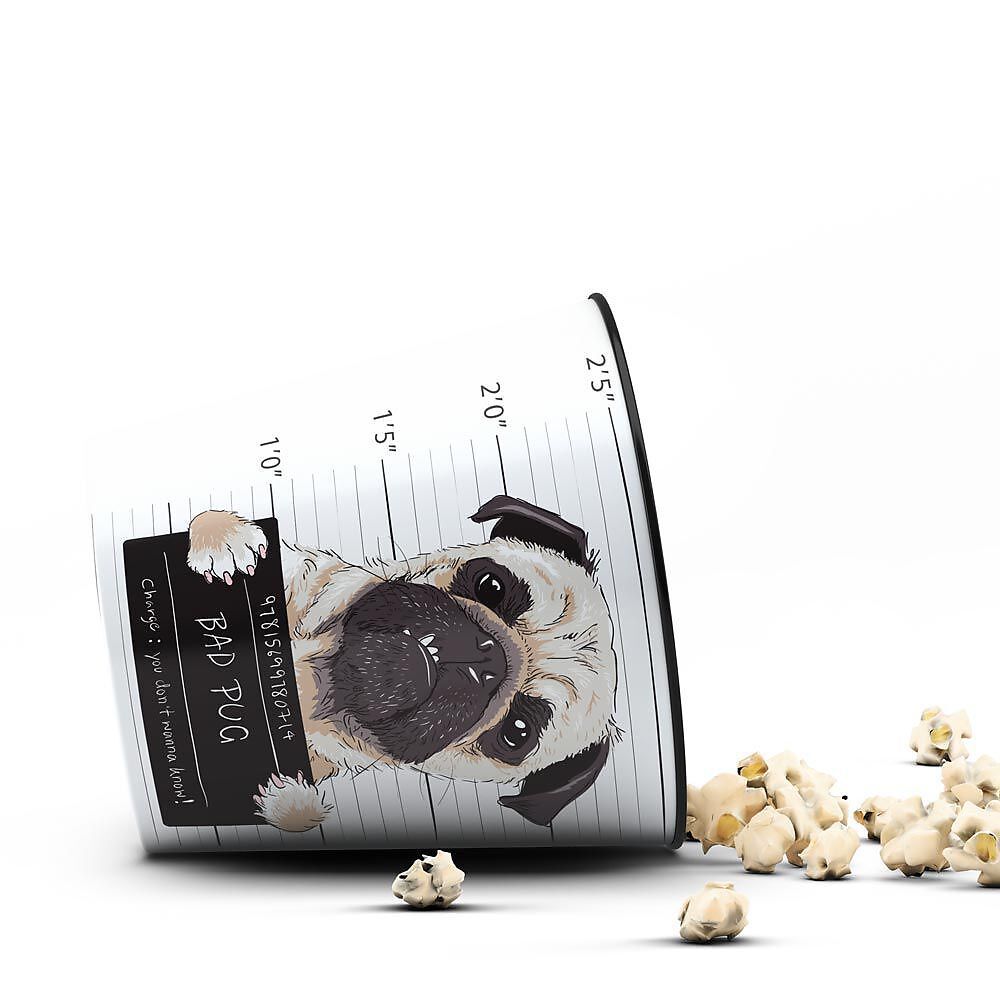 Balde de Pipoca Criativo Geek 3,5 Litros – Bad Pug.
