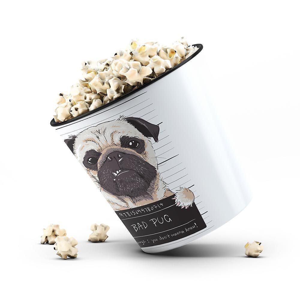 Balde de Pipoca Criativo Geek 3,5 Litros – Bad Pug.