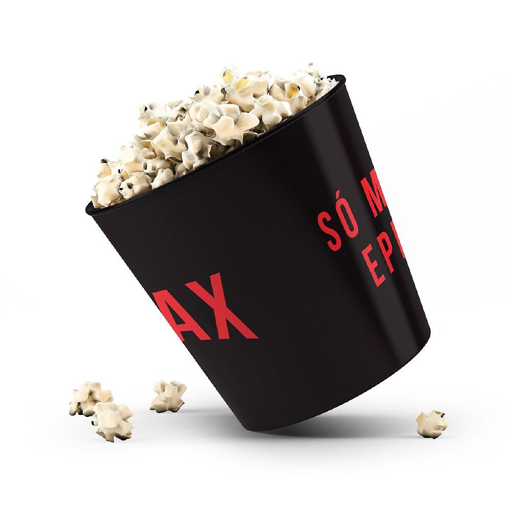 Balde de Pipoca Criativo Geek 3,5 Litros – Relax Preto: o acessório perfeito para suas sessões de cinema em casa.