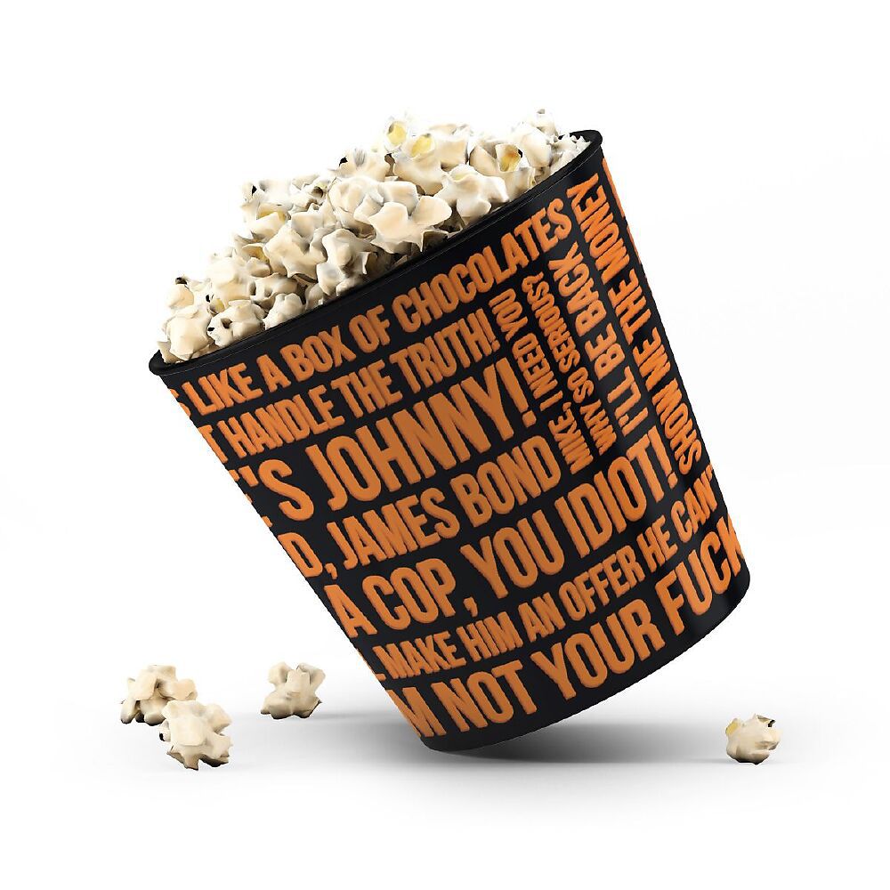 Balde de Pipoca Criativo Geek 3,5 Litros – Frases Laranja.