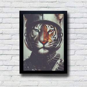 Quadro Decorativo Tiger Robocop Moldura Preta 2 8