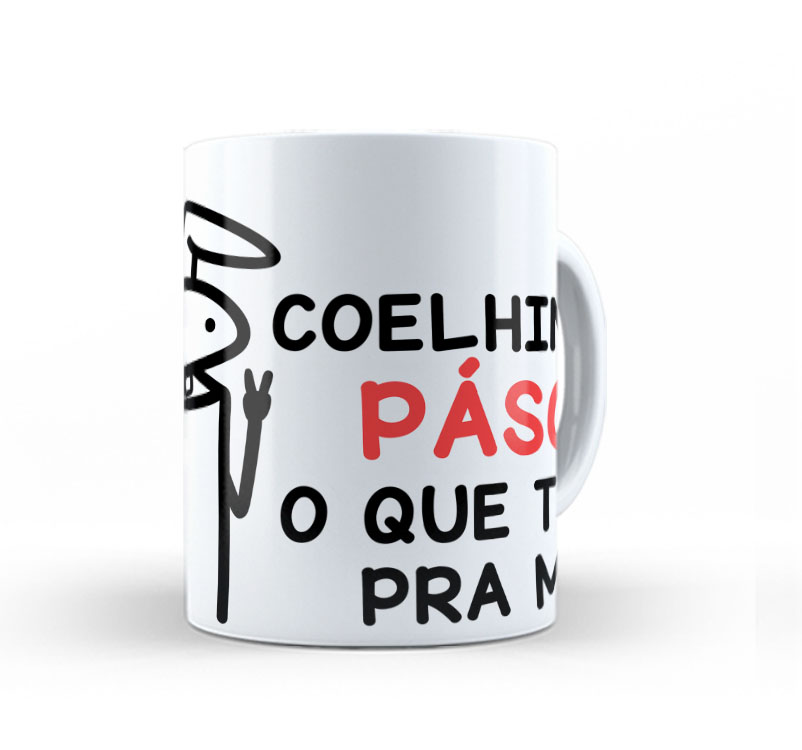 Caneca Cerâmica Branca Flork O Que Trazes Pra Mim 325ml