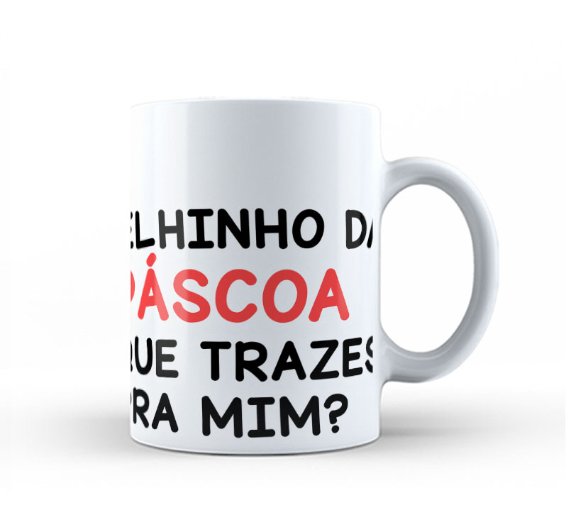 Caneca Cerâmica Branca Flork O Que Trazes Pra Mim 325ml