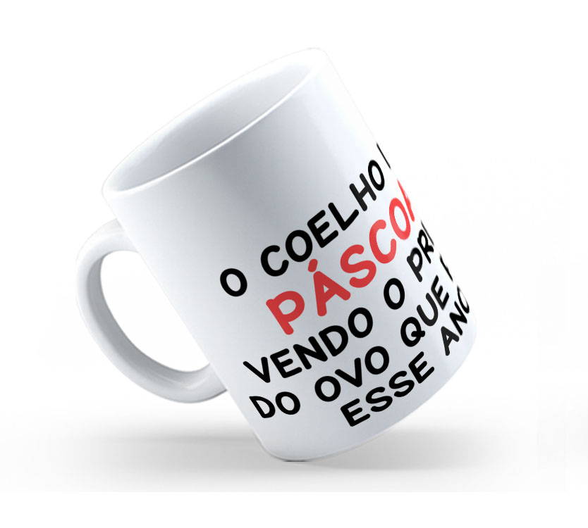 Caneca Cerâmica Branca Flork Preço do Ovo Que Pedi 325ml