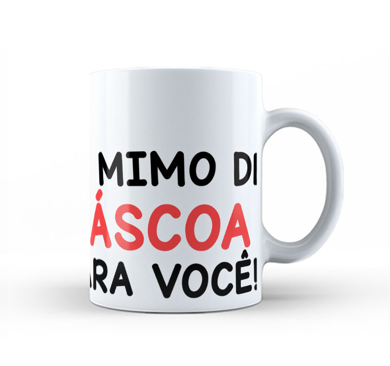 Caneca Cerâmica Branca Flork Mimo de Páscoa 325ml