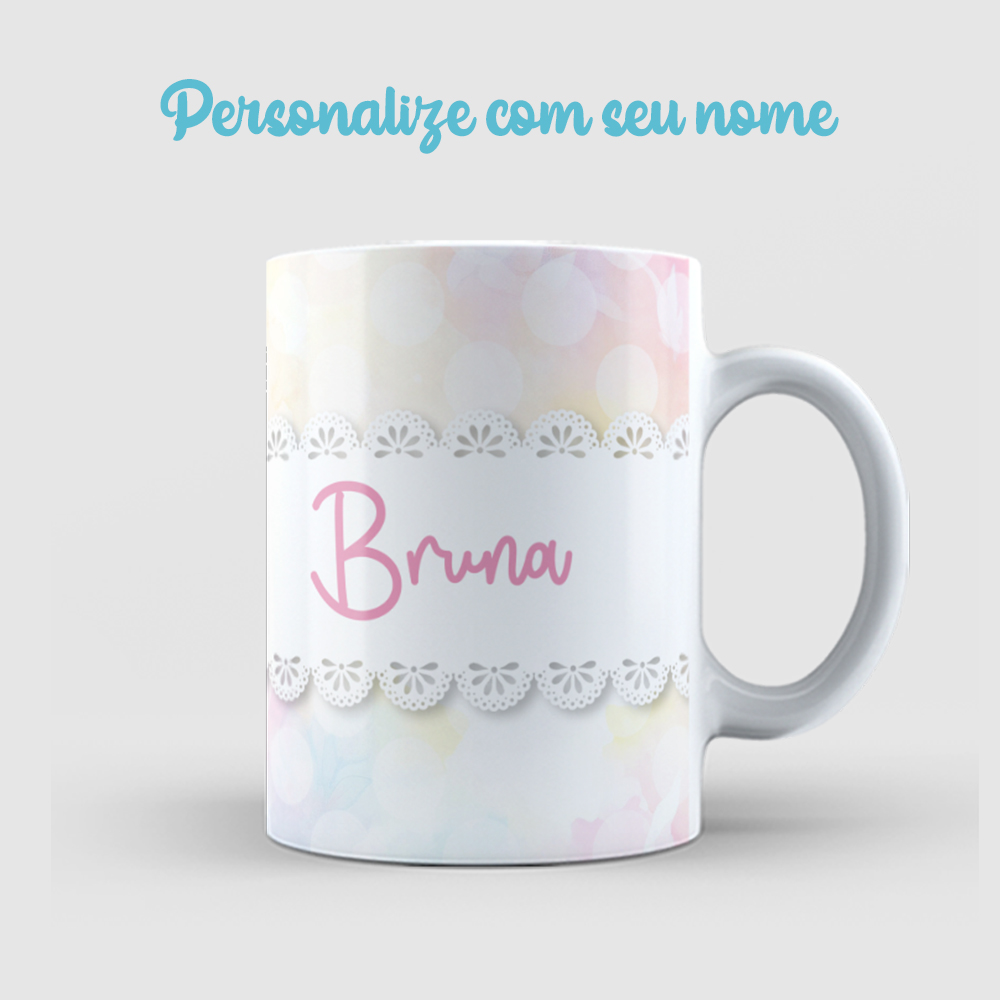 Caneca de Cerâmica 325ml Alfabeto Butterfly Borboletas A