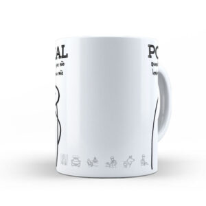 Caneca de Cerâmica Branca 325ml Flork Profissões 08