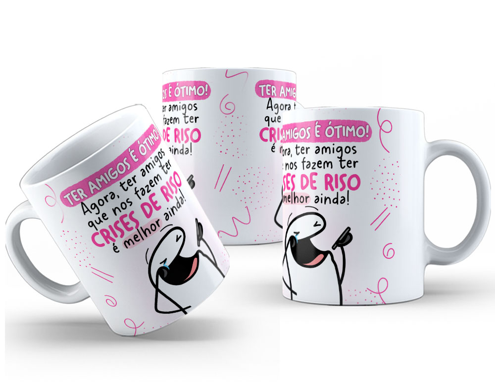 Caneca de Cerâmica Personalizada 325ml Flork Amigas 08