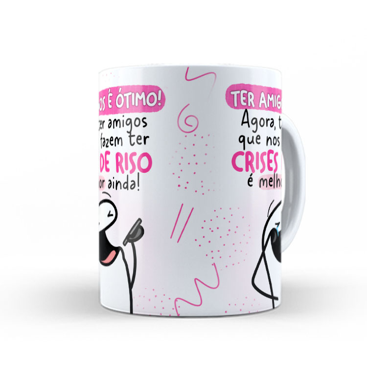 Caneca de Cerâmica Personalizada 325ml Flork Amigas 08
