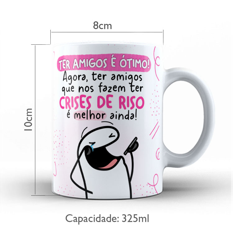 Caneca de Cerâmica Personalizada 325ml Flork Amigas 08