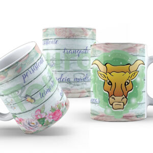 Caneca de Cerâmica Personalizada 325ml Signos Touro