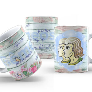 Caneca de Cerâmica Personalizada 325ml Signos Gêmeos