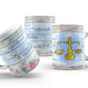 Caneca de Cerâmica Personalizada 325ml Signos Libra