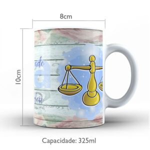 Caneca de Cerâmica Personalizada 325ml Signos Libra