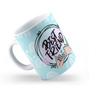Caneca Cerâmica Branca 325ml Amizade Best Friend