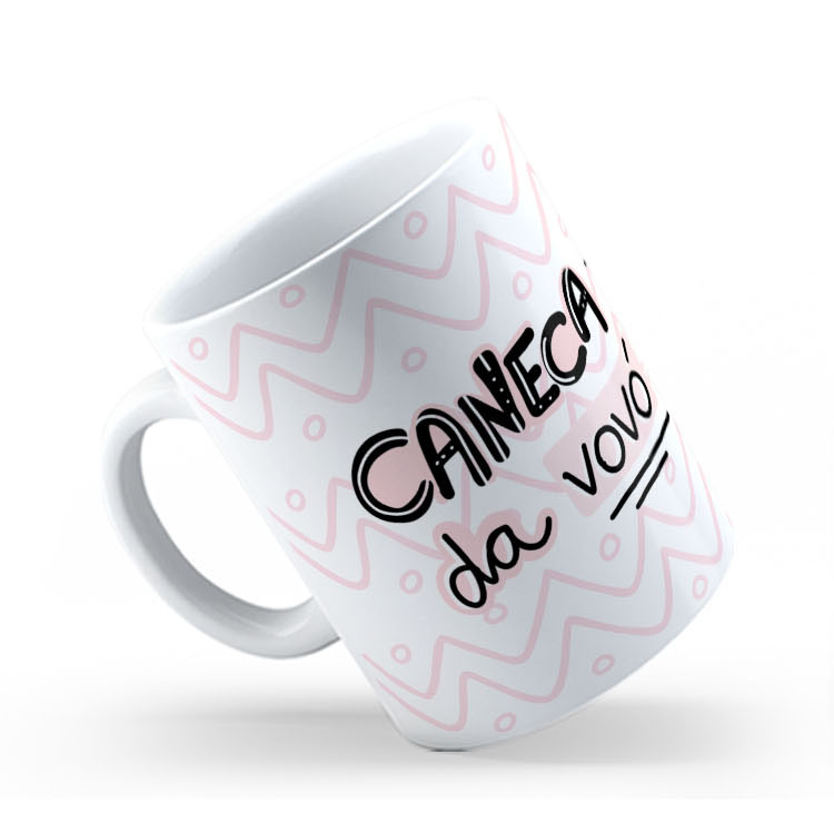 Caneca Cerâmica Branca 325ml Caneta da Vovó