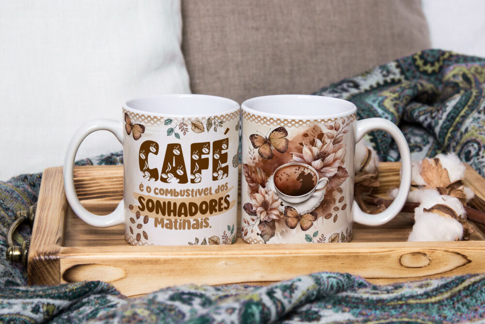 Caneca de Cerâmica Personalizada 325ml Tema Café  03