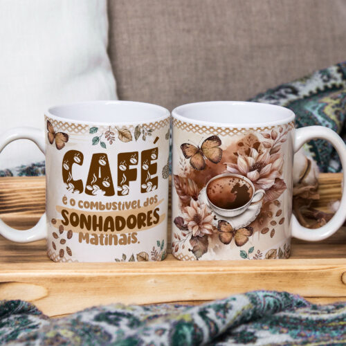 Caneca de Cerâmica Personalizada 325ml Tema Café  03