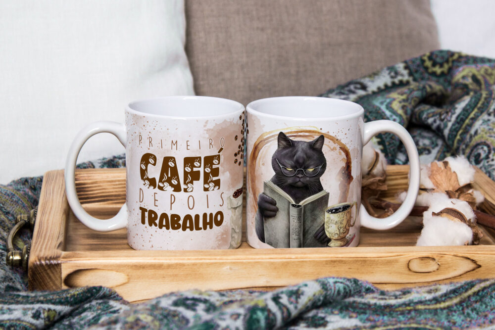 Caneca de Cerâmica Personalizada 325ml Tema Café  04