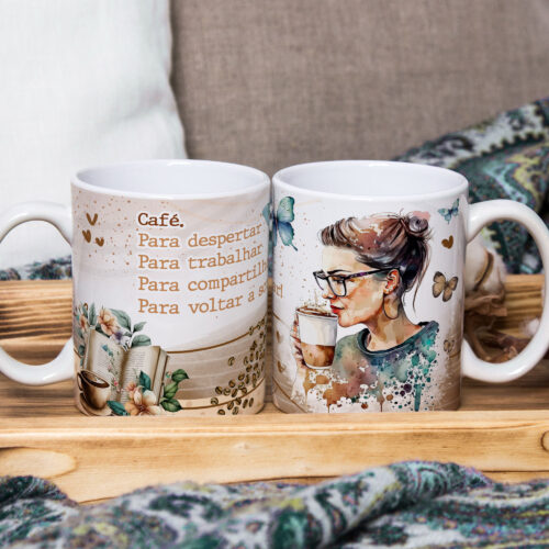 Caneca de Cerâmica Personalizada 325ml Tema Café  09