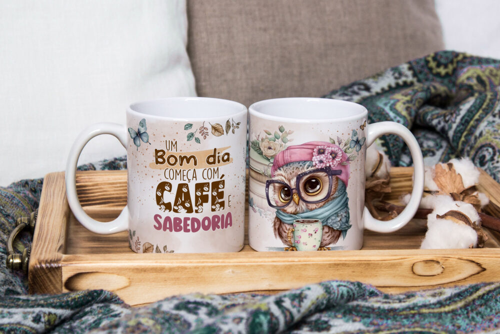 Caneca de Cerâmica Personalizada 325ml Tema Café  11