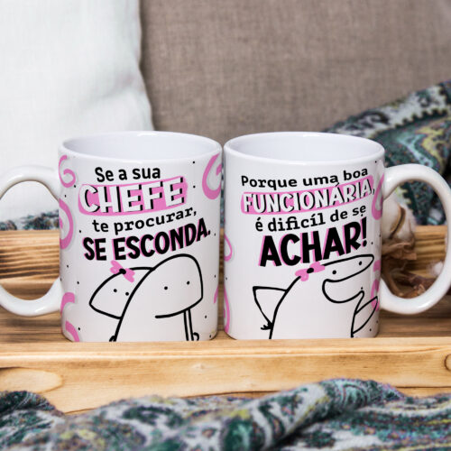Caneca de Cerâmica Personalizada 325ml Flork Bom Funcionário 02