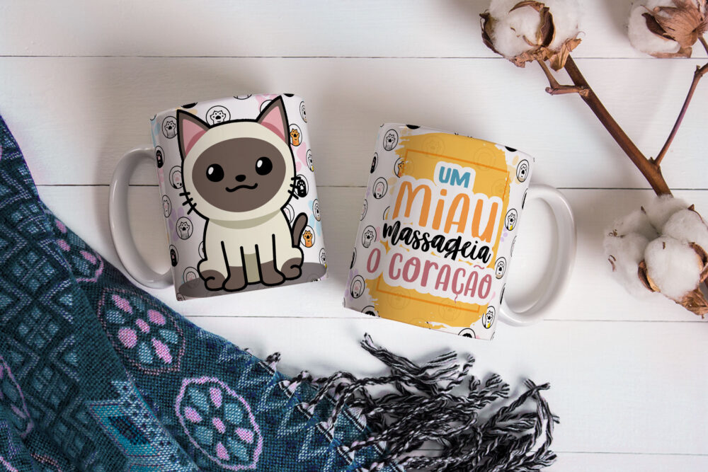 Caneca de Cerâmica Branca 325ml Amor Pelos Animais 02