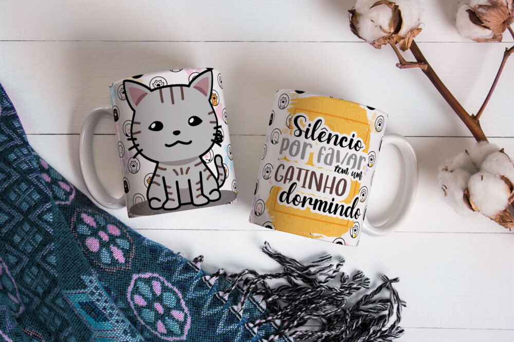 Caneca de Cerâmica Branca 325ml Amor Pelos Animais 04