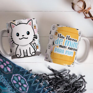 Caneca de Cerâmica Branca 325ml Amor Pelos Animais 07