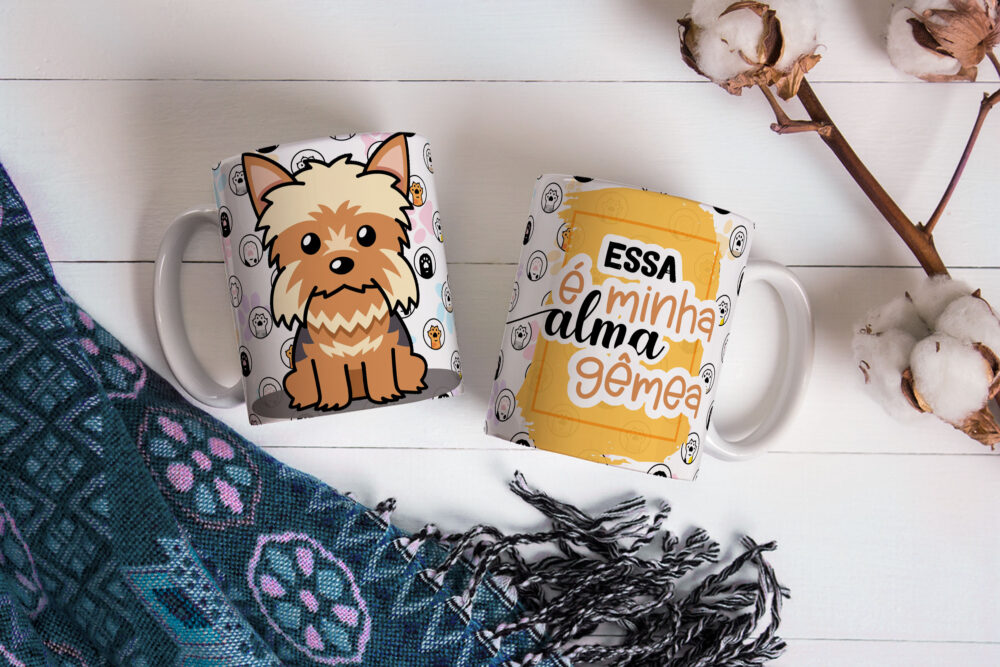 Caneca de Cerâmica Branca 325ml Amor Pelos Animais 08