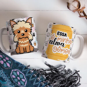 Caneca de Cerâmica Branca 325ml Amor Pelos Animais 08