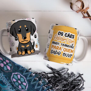 Caneca de Cerâmica Branca 325ml Amor Pelos Animais 13
