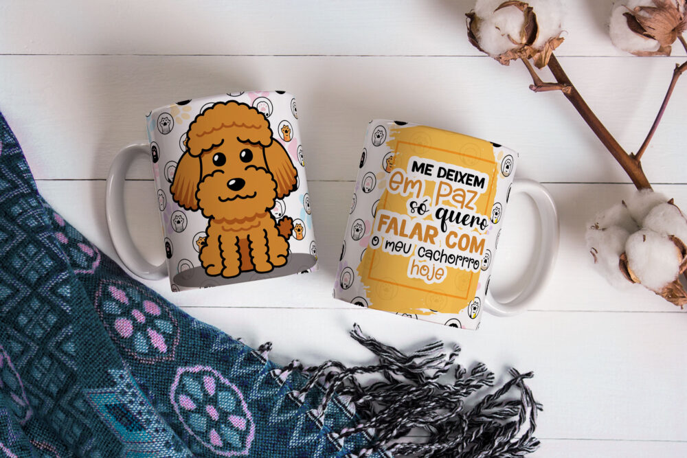 Caneca de Cerâmica Branca 325ml Amor Pelos Animais 14