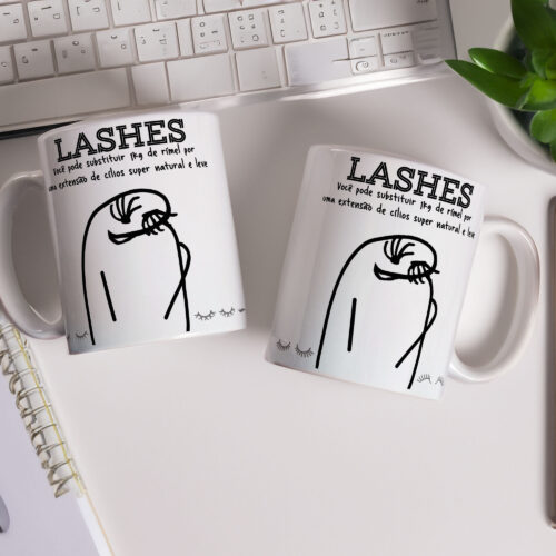 Caneca de Cerâmica Branca 325ml Flork Profissões 07