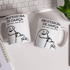 Caneca de Cerâmica Branca 325ml Flork Profissões 10