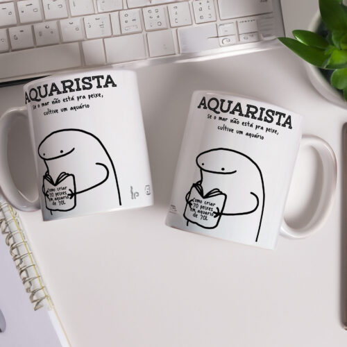 Caneca de Cerâmica Branca 325ml Flork Profissões 12