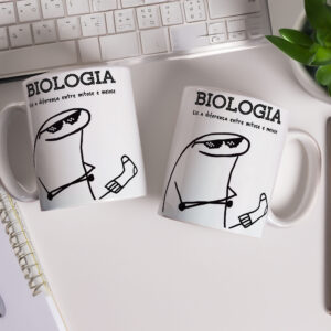 Caneca de Cerâmica Branca 325ml Flork Profissões 14