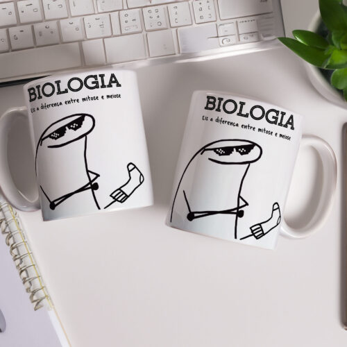 Caneca de Cerâmica Branca 325ml Flork Profissões 14