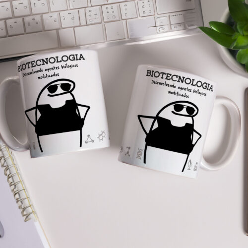 Caneca de Cerâmica Branca 325ml Flork Profissões 15