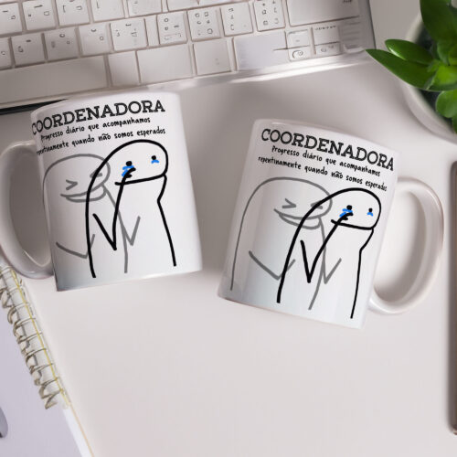 Caneca de Cerâmica Branca 325ml Flork Profissões 16