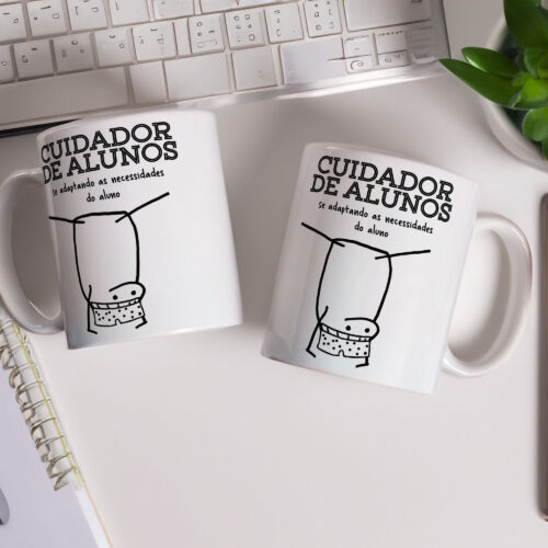 Caneca de Cerâmica Branca 325ml Flork Profissões 18