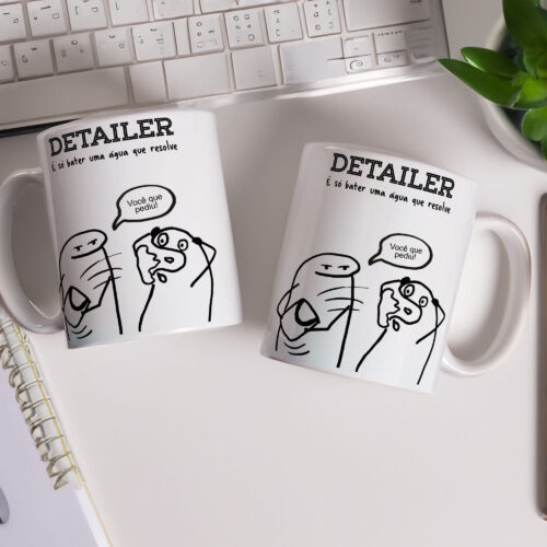 Caneca de Cerâmica Branca 325ml Flork Profissões 19