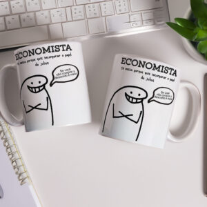 Caneca de Cerâmica Branca 325ml Flork Profissões 20