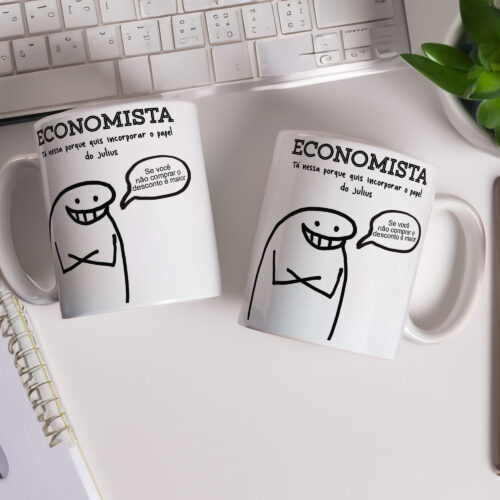 Caneca de Cerâmica Branca 325ml Flork Profissões 20