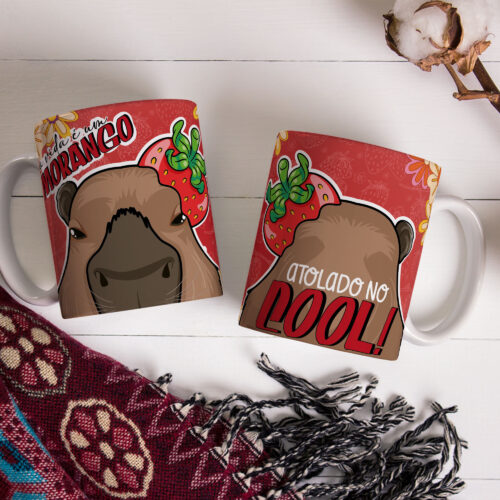 Caneca de Cerâmica Branca 325ml Capivare-se 02